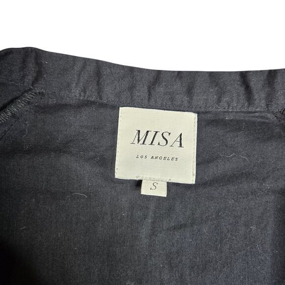 MISA Los Angeles Black Floral Embroidered Tassle Blouse Size: S - Picture 3 of 5